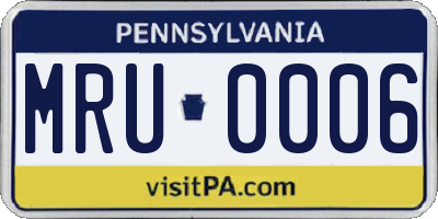 PA license plate MRU0006