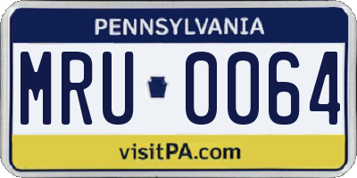 PA license plate MRU0064