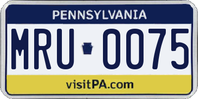 PA license plate MRU0075