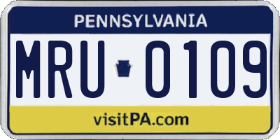PA license plate MRU0109