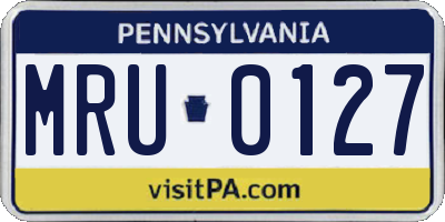 PA license plate MRU0127
