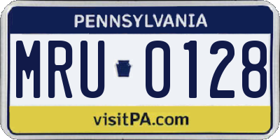 PA license plate MRU0128