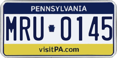 PA license plate MRU0145