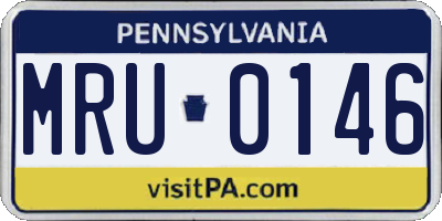 PA license plate MRU0146