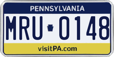 PA license plate MRU0148