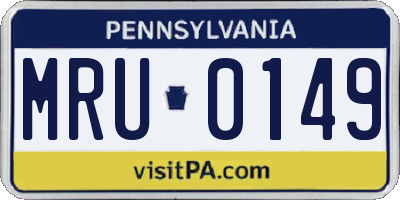 PA license plate MRU0149