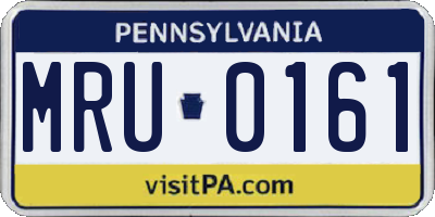PA license plate MRU0161