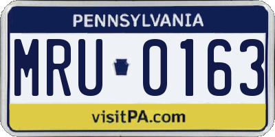 PA license plate MRU0163