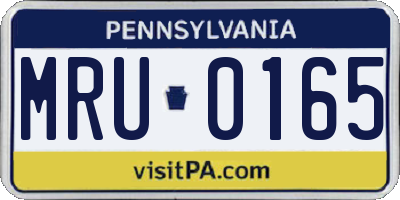PA license plate MRU0165