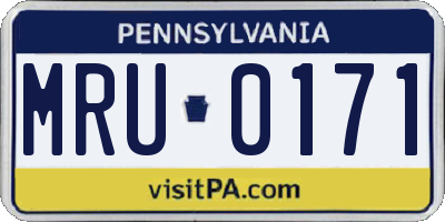 PA license plate MRU0171