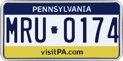 PA license plate MRU0174
