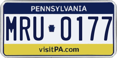PA license plate MRU0177