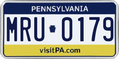 PA license plate MRU0179