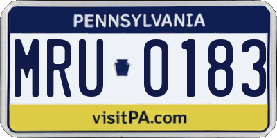 PA license plate MRU0183