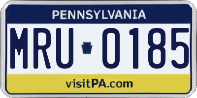 PA license plate MRU0185