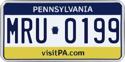 PA license plate MRU0199