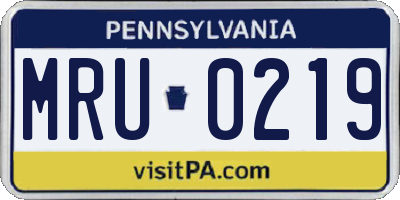 PA license plate MRU0219