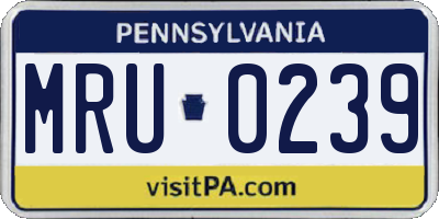 PA license plate MRU0239