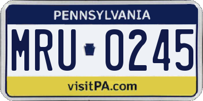 PA license plate MRU0245