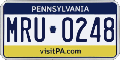 PA license plate MRU0248