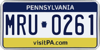 PA license plate MRU0261