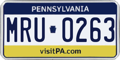 PA license plate MRU0263