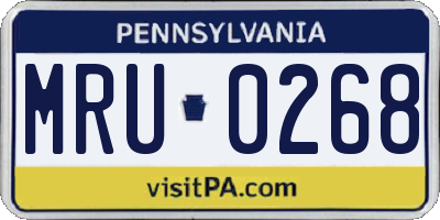 PA license plate MRU0268
