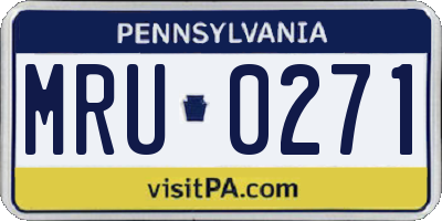 PA license plate MRU0271