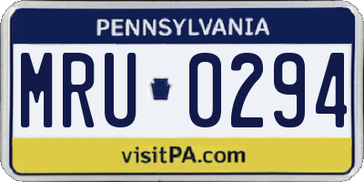 PA license plate MRU0294