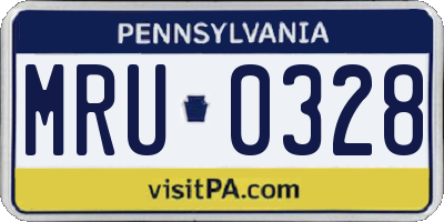PA license plate MRU0328
