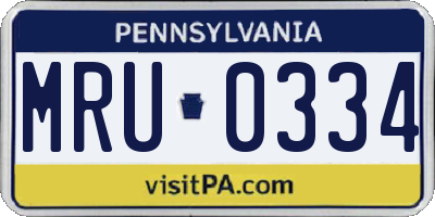 PA license plate MRU0334