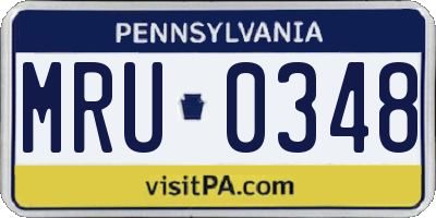 PA license plate MRU0348