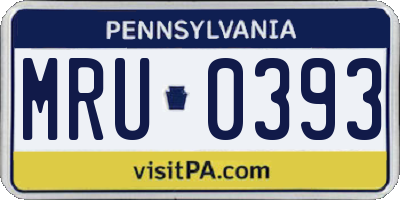 PA license plate MRU0393