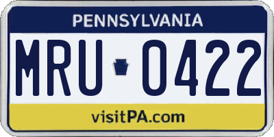 PA license plate MRU0422
