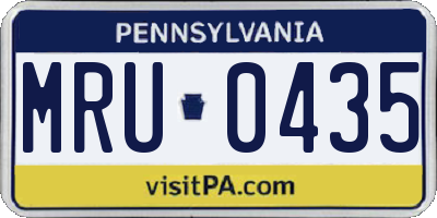 PA license plate MRU0435