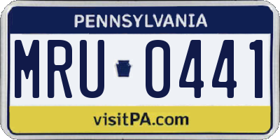 PA license plate MRU0441