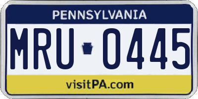 PA license plate MRU0445