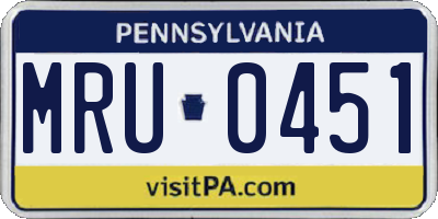 PA license plate MRU0451