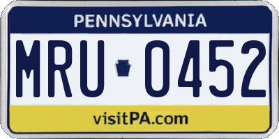 PA license plate MRU0452