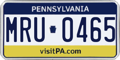 PA license plate MRU0465