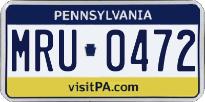 PA license plate MRU0472