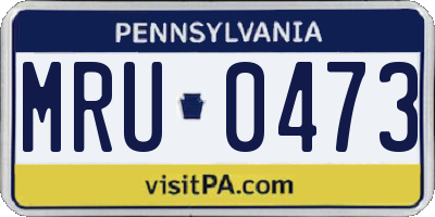PA license plate MRU0473