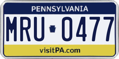 PA license plate MRU0477