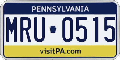 PA license plate MRU0515