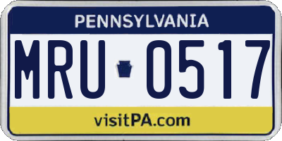 PA license plate MRU0517