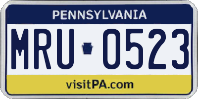 PA license plate MRU0523
