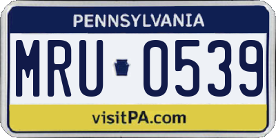 PA license plate MRU0539