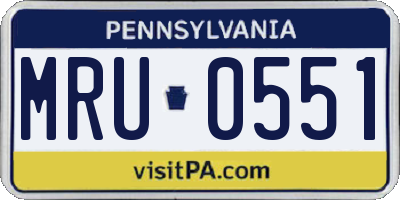 PA license plate MRU0551