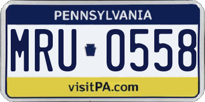 PA license plate MRU0558
