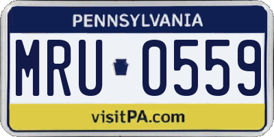 PA license plate MRU0559